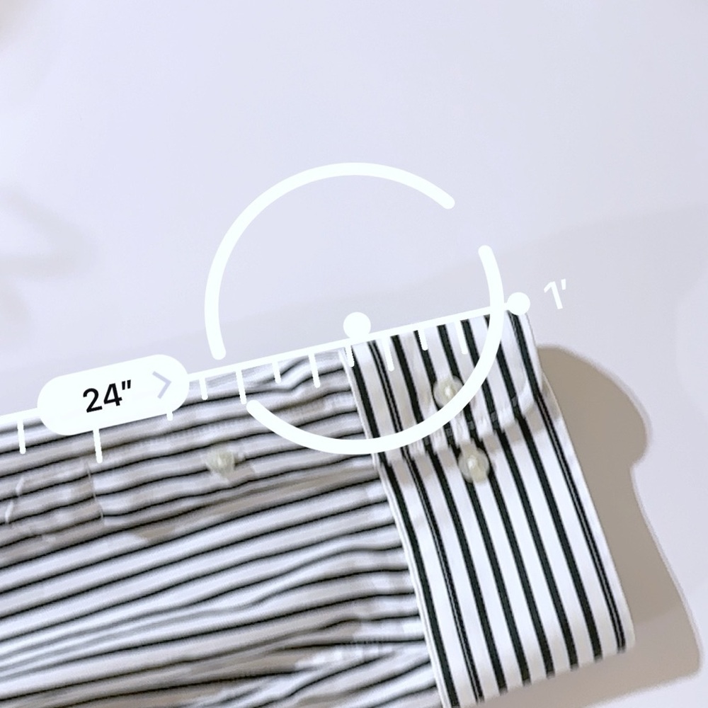 Lauren Ralph Lauren Two Tone White/Black Stripe Cotton Button Down Shirt Size 2X - Picture 10 of 12